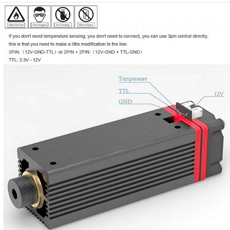 20w Blue Light Laser Head for Ortur Master Series DIY Carving Engraving Machine Engraver Accessory DIY Tools Laser Module Head - Image 2