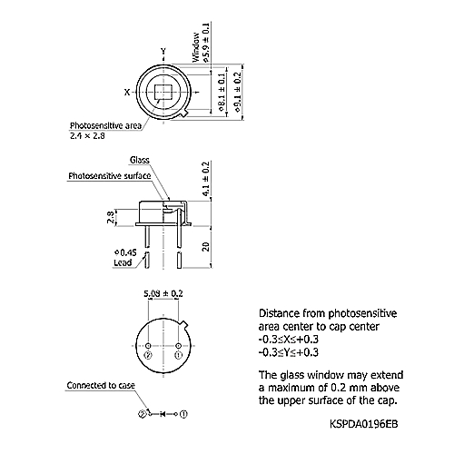 hamamatsu Si PIN photodiode S1223 For visible to near IR, precision photometry - Image 3