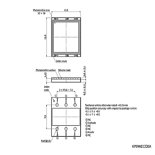 hamamatsu Si PIN photodiode S15173 Surface mountable, high-speed response Si PIN photodiode - Image 3