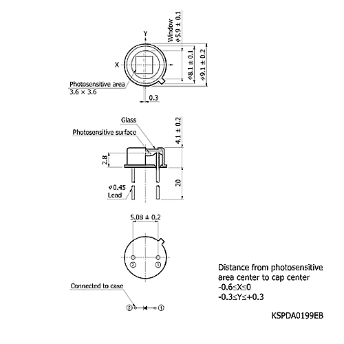 hamamatsu Si photodiode S1336-44BQ UV to near IR for precision photometry - Image 3
