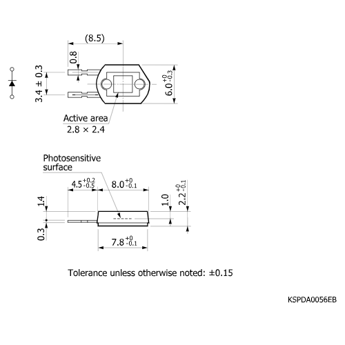 hamamatsu Si photodiode S1787-04 Plastic package photodiode with low dark current - Image 2