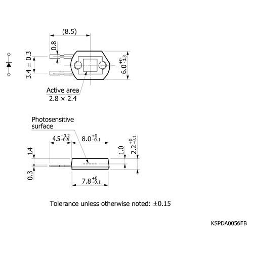 hamamatsu Si photodiode S1787-08 Plastic package photodiode with low dark current - Image 3