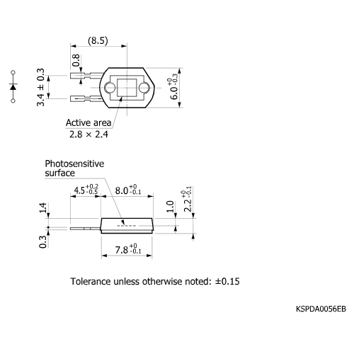 hamamatsu Si photodiode S1787-12 Plastic package photodiode with low dark current - Image 2