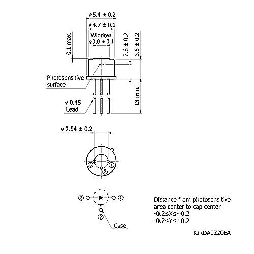 hamamatsu InGaAs PIN photodiode G10899-005K Wide spectral response range (0.5 to 1.7 μm), Active area: 0.5 mm dia - Image 2