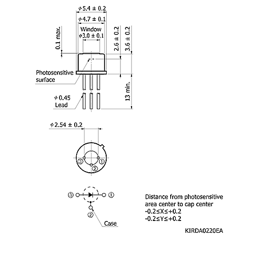hamamatsu InGaAs PIN photodiode G10899-01K Wide spectral response range (0.5 to 1.7 μm), Active area: 1 mm dia - Image 2