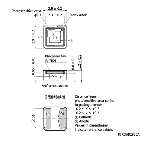 hamamatsu InGaAs PIN photodiode G17191-003K Near infrared detector in surface mount type ceramic package - Image 2