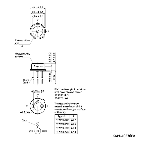 hamamatsu Si APD S17353-05K High sensitivity from short wavelength to 800 nm - Image 2