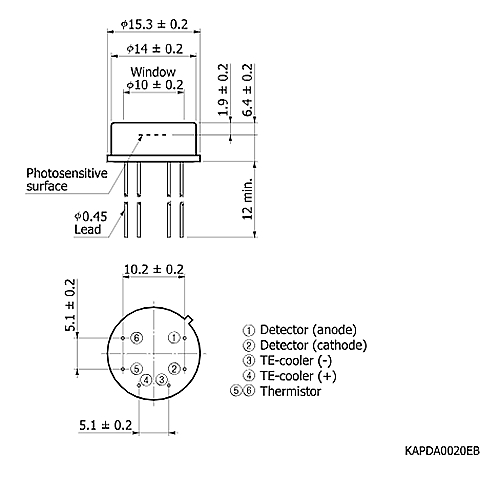 hamamatsu Si APD S4315-02 Low bias operation, for 800 nm band, TE-cooled type - Image 2