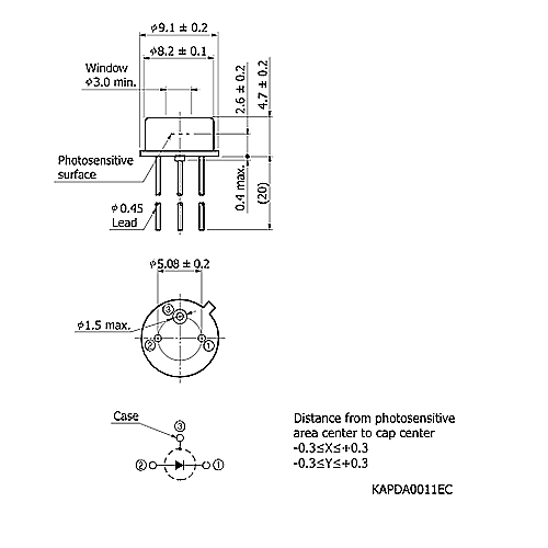 hamamatsu Si APD S6045-04 Low temperature coefficient type APD for 800 nm band - Image 2