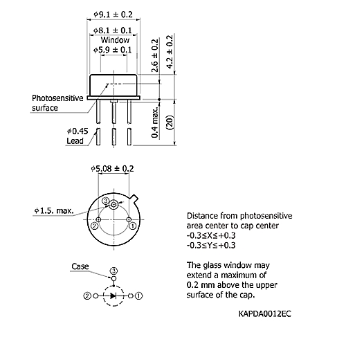 hamamatsu Si APD S6045-05 Low temperature coefficient type APD for 800 nm band - Image 3