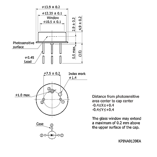 hamamatsu Si APD S6045-06 Low temperature coefficient type APD for 800 nm band - Image 3