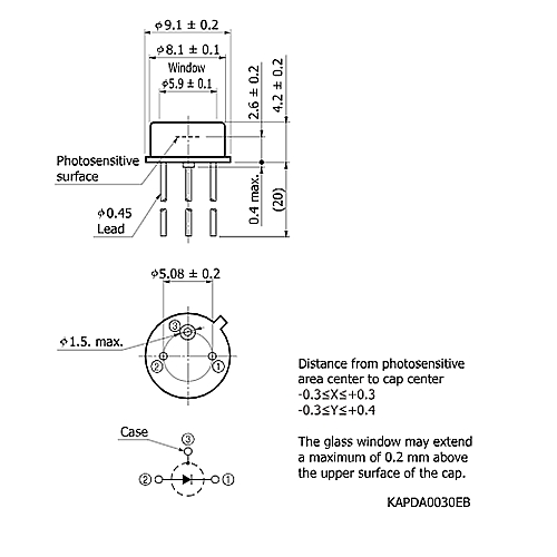 hamamatsu Si APD S9251-15 High sensitivity in near IR range (λ=900 nm) - Image 2