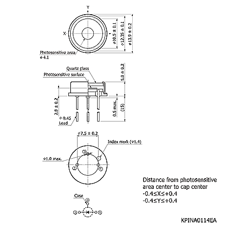 hamamatsu Si PIN photodiode S12271 Large area, high-speed PIN photodiode for UV to near IR photometry - Image 3