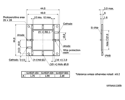 hamamatsu Si PIN photodiode S14537-150 Si detectors for high-energy particles - Image 2