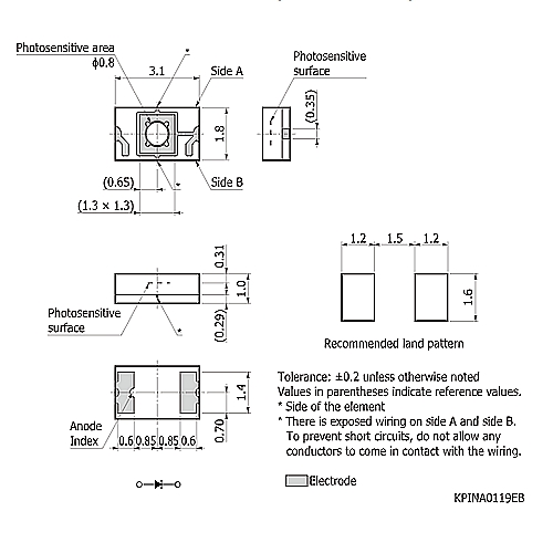 hamamatsu Si PIN photodiode S15193 Surface mount type, high-speed Si photodiode - Image 3
