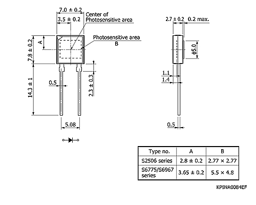hamamatsu Si PIN photodiode S6967-01 Plastic SIP (single in-line package) - Image 2