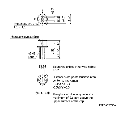 hamamatsu Si photodiode S16014-220 Photodiode with band-pass filter for monochromatic light (220 nm) detection - Image 3