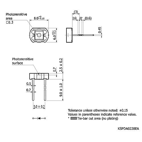 hamamatsu Si photodiode S16840-02MS Low dark current, premolded packages - Image 3