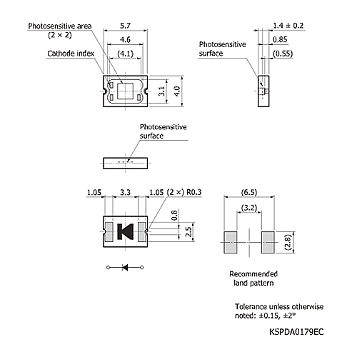 hamamatsu Si photodiode S9674 Applicable to lead-free solder reflow and wide temperature range - Image 2