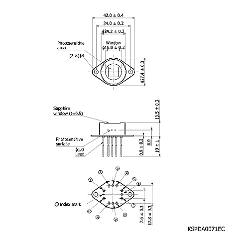 hamamatsu Si photodiode with preamp S9295 Large area photodiode integrated with op amp and TE-cooler - Image 3