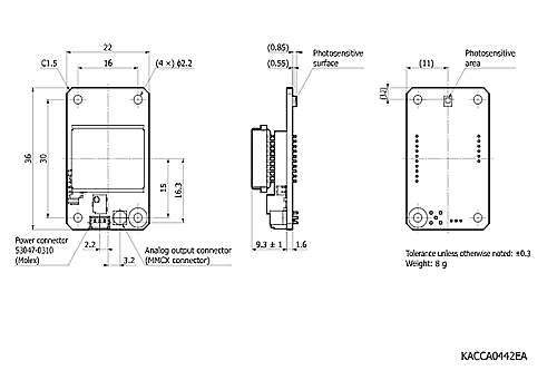 hamamatsu MPPC module C15522-1310SA Optical measurement modules for low-level light detection, analog output - Image 2