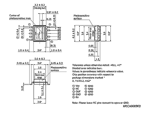 hamamatsu Photo IC for laser beam sync detection S11257-01DT Low voltage operation (3.3 V) - Image 2